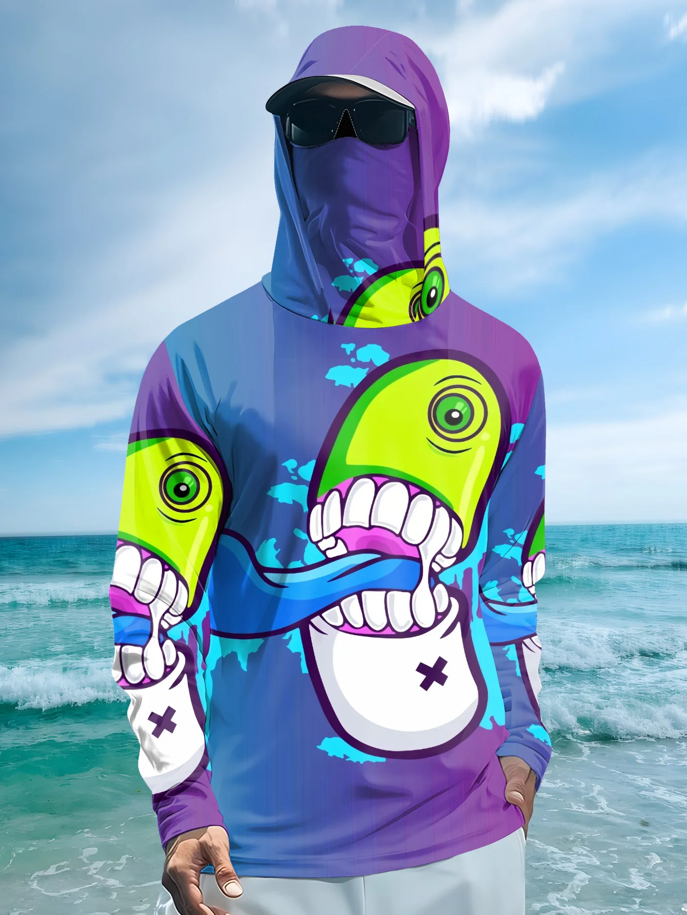 Monstera - Sudadera con capucha de pesca para