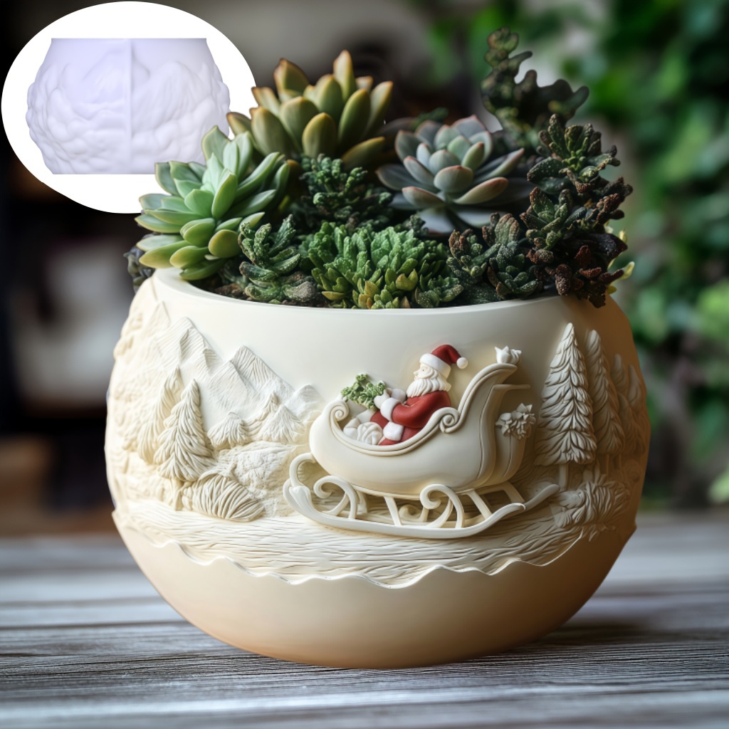 Succulent Set - Trineo de cedro, vela en relieve
