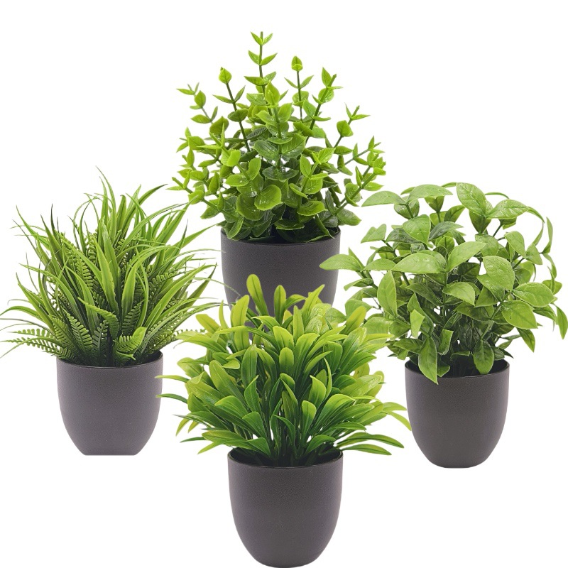 Succulent Set - Bonsái de Planta Verde Simulado, Decoración